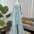 Blue fandy silk blend sequins kurta palazzo set with dupatta