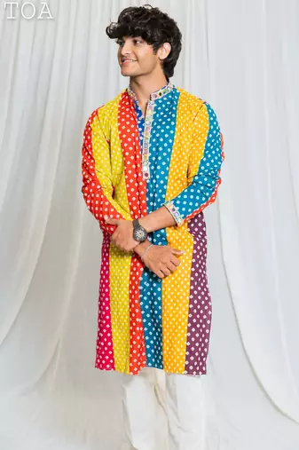 Multi bandhani kurta