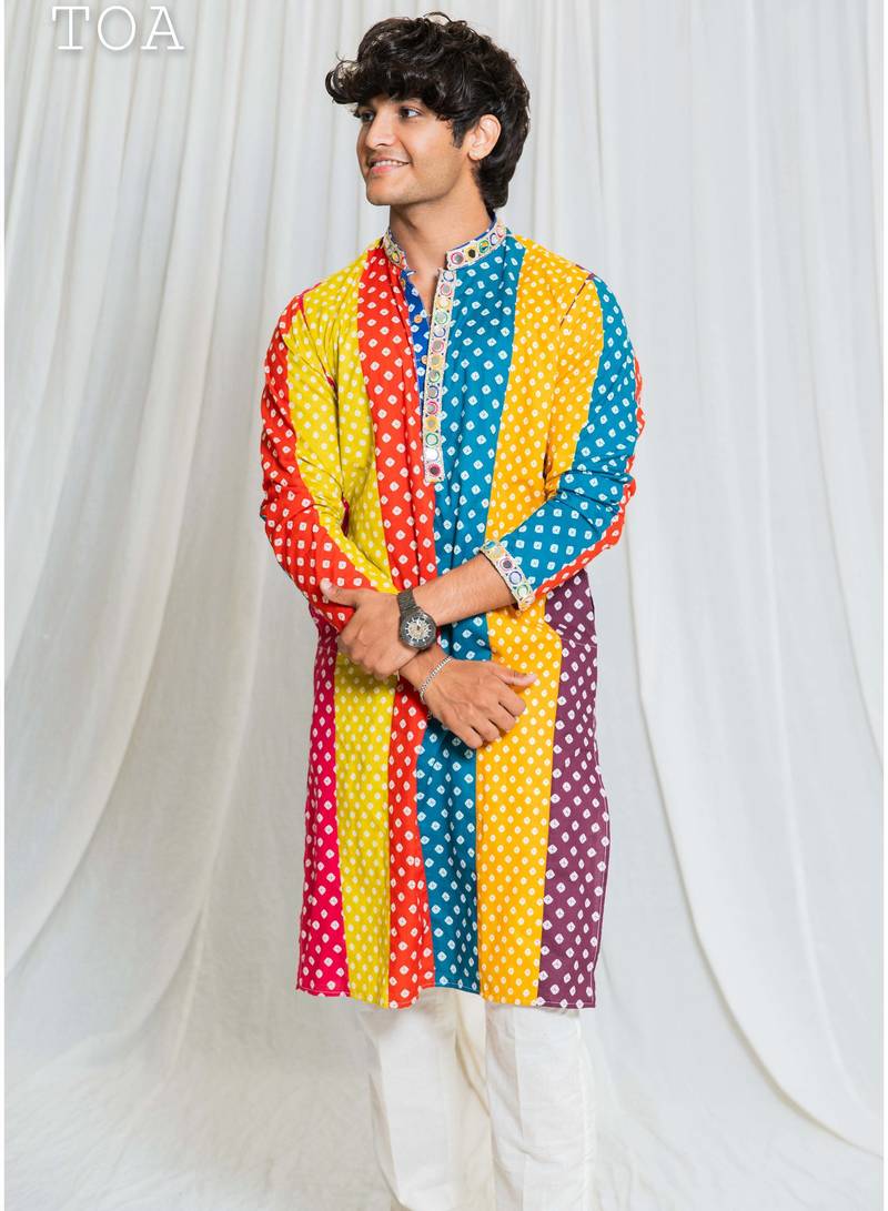 Multi bandhani kurta