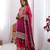 Rani pink chinon silk blend palazzo suit with dori & sequins work