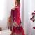 Rani pink chinon silk blend palazzo suit with dori & sequins work