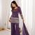 PURPLE  crunchy silk blend embroidered bell bottom suit set