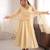 Cream doremon crush mirror work gown set with dupatta