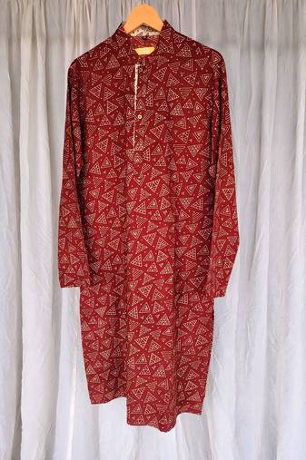 Men's maroon gamthi kurta
