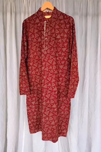 Men's maroon gamthi kurta