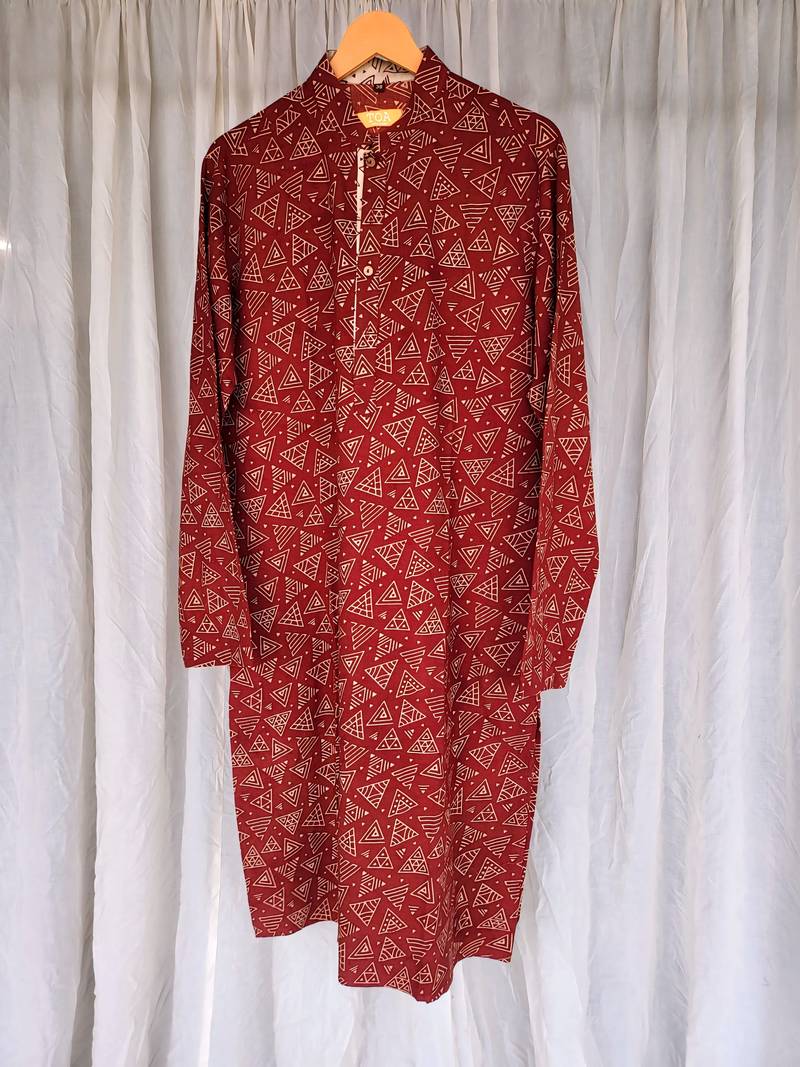 Men's maroon gamthi kurta
