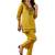 mustard cotton hand work co-ord set with pocket 