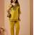 mustard cotton hand work co-ord set with pocket 