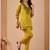 mustard cotton hand work co-ord set with pocket 