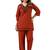 Orange cotton hand work co-ord set with pocket 