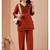 Orange cotton hand work co-ord set with pocket 