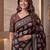Ajrak digital print mirror work saree with unstitched blouse