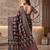Ajrak digital print mirror work saree with unstitched blouse