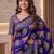 Ajrak digital print mirror work saree with unstitched blouse