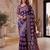 Ajrak digital print mirror work saree with unstitched blouse
