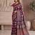 Ajrak digital print mirror work saree with unstitched blouse