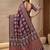 Ajrak digital print mirror work saree with unstitched blouse