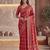 Ajrak digital print mirror work saree with unstitched blouse