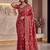 Ajrak digital print mirror work saree with unstitched blouse