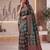 Ajrak digital print mirror work saree with unstitched blouse