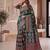 Ajrak digital print mirror work saree with unstitched blouse