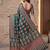 Ajrak digital print mirror work saree with unstitched blouse