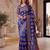 Ajrak digital print mirror work saree with unstitched blouse