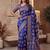 Ajrak digital print mirror work saree with unstitched blouse