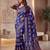 Ajrak digital print mirror work saree with unstitched blouse