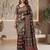 Ajrak digital print mirror work saree with unstitched blouse