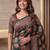Ajrak digital print mirror work saree with unstitched blouse