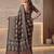 Ajrak digital print mirror work saree with unstitched blouse