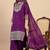 Floral embroidered silk blend round neck kurta trouser & dupatta set