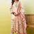 Floral embroidered silk blend round neck kurta trouser & dupatta set