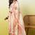 Floral embroidered silk blend round neck kurta trouser & dupatta set