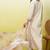 Floral  embroidered silk blend round neck kurta trouser & dupatta set