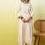 Floral  embroidered silk blend round neck kurta trouser & dupatta set