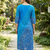 Women sky blue cotton straight kurta