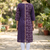 Women wine cotton straight kurta