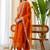 Floral embroidered silk blend round neck kurta trouser & dupatta set