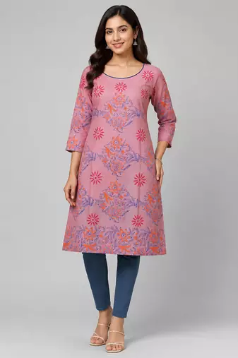 Women onion  cotton straight kurta