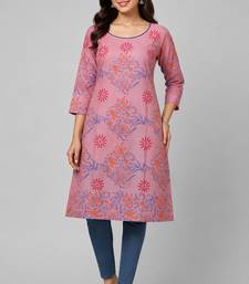 Women onion  cotton straight kurta