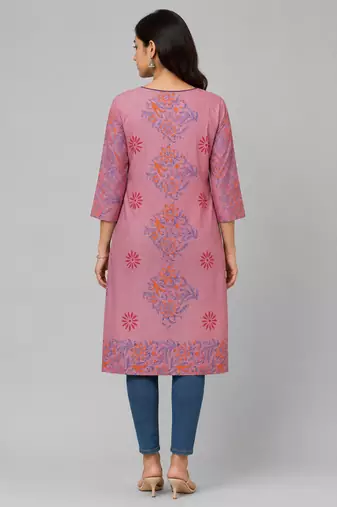 Women onion  cotton straight kurta