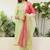 Floral embroidered chanderi round neck kurta trouser & dupatta set