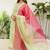 Floral embroidered chanderi round neck kurta trouser & dupatta set