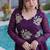 purple color beads embroidered work gown with long sleeves for women's