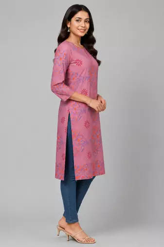 Women onion  cotton straight kurta