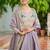 Lavender silk blend  & rich sequins, multi thread and zari embroidered work for long gown with full sleeves