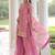 pink sequins work fendi silk blend designer readymade top sharara dupatta for women's