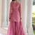 pink sequins work fendi silk blend designer readymade top sharara dupatta for women's